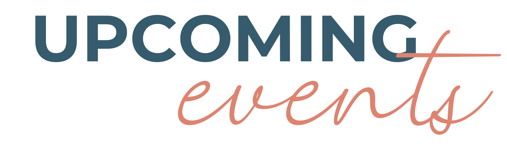 Upcoming Events Header hot mess hormones with a pink flower and blue backgrou